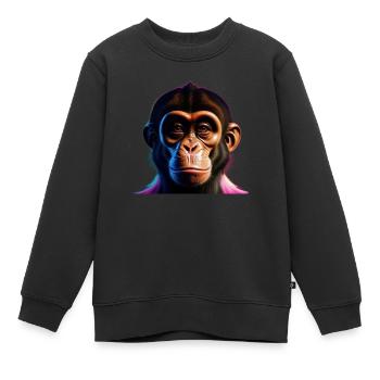 Frecher Affe - Kinder Premium Organic Sweatshirt - Schwarz - Vorne - AI Model Kid Female (0cm)