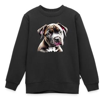 Staffordshire Bull Terrier Chiens Chiens Propriétaires de chiens - Sweat Premium enfant bio - noir - Devant - AI Model Kid Female (0cm)