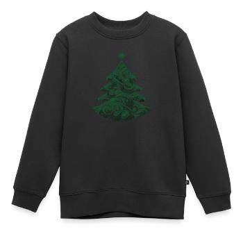Stilisierter Weihnachtsbaum - Kinder Premium Organic Sweatshirt - Schwarz - Vorne - AI Model Kid Female (0cm)