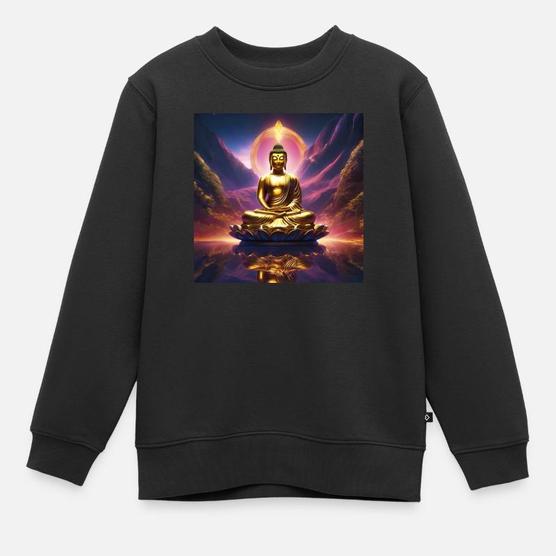 Bouddha - Sweat Premium enfant bio - noir