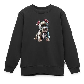 Staffordshire Bullterrier Hunde Hundebesitzer Hund - Kinder Premium Organic Sweatshirt - Schwarz - Vorne - AI Model Kid Female (0cm)