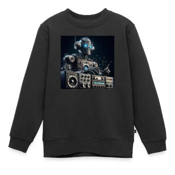 Roboter M6 - Kinder Premium Organic Sweatshirt - Schwarz - Vorne - AI Model Kid Female (0cm)
