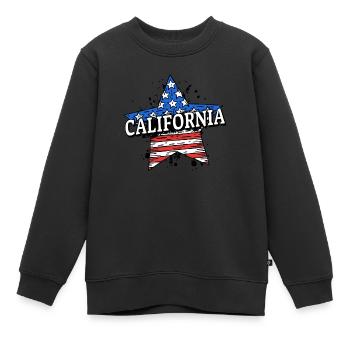 California - USA - United States of America - Kinder Premium Organic Sweatshirt - Schwarz - Vorne - AI Model Kid Female (0cm)