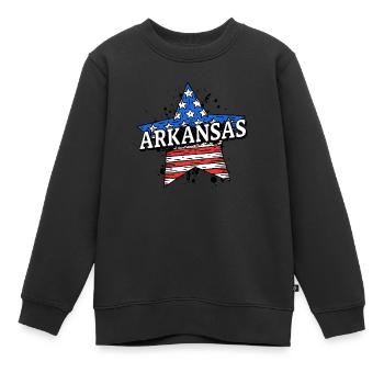Arkansas - USA - United States of America - Kinder Premium Organic Sweatshirt - Schwarz - Vorne - AI Model Kid Female (0cm)