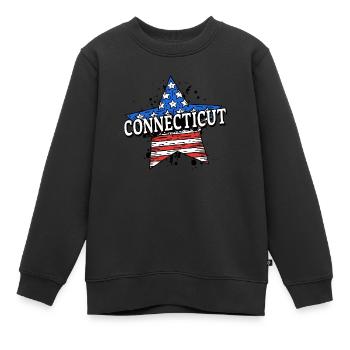 Connecticut - USA - United States of America - Kinder Premium Organic Sweatshirt - Schwarz - Vorne - AI Model Kid Female (0cm)