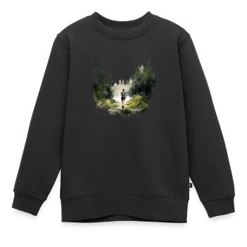 Plus vite, plus loin, plus fort : votre t-shirt de jogging - Sweat Premium enfant bio - noir - Devant - AI Model Kid Female (0cm)