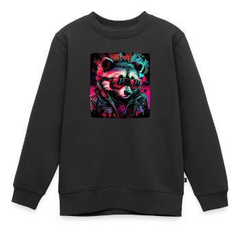 Cyberraton laveur - Sweat Premium enfant bio - noir - Devant - AI Model Kid Female (0cm)