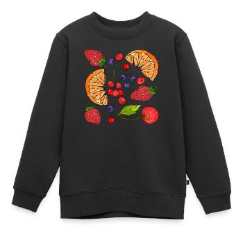 Obst - Kinder Premium Organic Sweatshirt - Schwarz - Vorne - AI Model Kid Female (0cm)