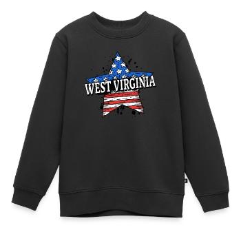 West Virginia - USA - United States of America - Kinder Premium Organic Sweatshirt - Schwarz - Vorne - AI Model Kid Female (0cm)