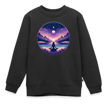 Gelassenes Meditations-Design - Kinder Premium Organic Sweatshirt - Schwarz - Vorne - AI Model Kid Female (0cm)