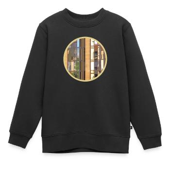Miroir - Sweat Premium enfant bio - noir - Devant - AI Model Kid Female (0cm)