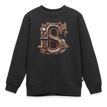 Abstract Futuristic Illustrations Symbols Words - Kids Premium Organic Sweatshirt - black - Front - AI Model Kid Female (0cm)