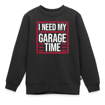 J’ai besoin de mon temps de garage drôle de mécanicien disant - Sweat Premium enfant bio - noir - Devant - AI Model Kid Female (0cm)