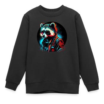 Cyber raton laveur - Sweat Premium enfant bio - noir - Devant - AI Model Kid Female (0cm)