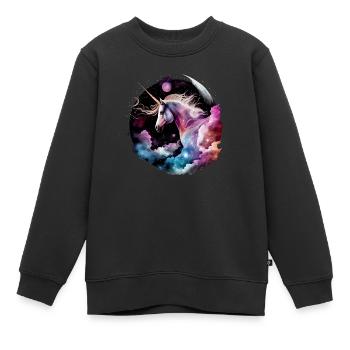 Magisches Einhorn - Kinder Premium Organic Sweatshirt - Schwarz - Vorne - AI Model Kid Female (0cm)