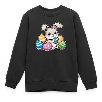 Big Egg Bunny - Kinder Premium Organic Sweatshirt - Schwarz - Vorne - AI Model Kid Female (0cm)