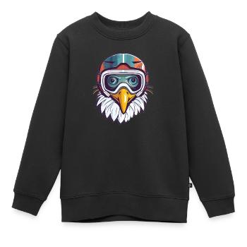 Adler Winter Schnee - Kinder Premium Organic Sweatshirt - Schwarz - Vorne - AI Model Kid Female (0cm)