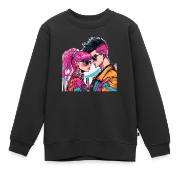 Y2K-Mode - Kinder Premium Organic Sweatshirt - Schwarz - Vorne - AI Model Kid Female (0cm)