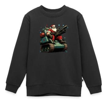 Weihnachtsmann - Kinder Premium Organic Sweatshirt - Schwarz - Vorne - AI Model Kid Female (0cm)