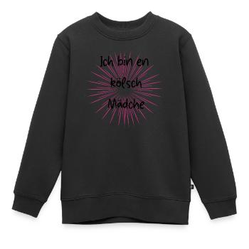 Ich bin en kölsch Mädche Kollektion - Kinder Premium Organic Sweatshirt - Schwarz - Vorne - AI Model Kid Female (0cm)