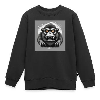affe - Kinder Premium Organic Sweatshirt - Schwarz - Vorne - AI Model Kid Female (0cm)