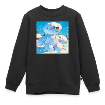 Bonhomme de neige - Sweat Premium enfant bio - noir - Devant - AI Model Kid Female (0cm)