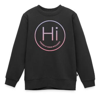 Angetrieben von menschlicher Intelligenz - Kinder Premium Organic Sweatshirt - Schwarz - Vorne - AI Model Kid Female (0cm)
