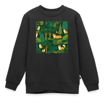 wald - Kinder Premium Organic Sweatshirt - Schwarz - Vorne - AI Model Kid Female (0cm)