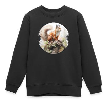 Eichhörnchen sind soziale Tiere - Kinder Premium Organic Sweatshirt - Schwarz - Vorne - AI Model Kid Female (0cm)