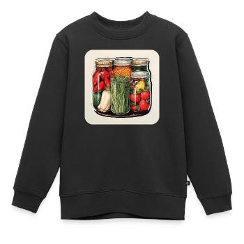 Einmachgläser Gemüse Herbst Harvest - Kinder Premium Organic Sweatshirt - Schwarz - Vorne - AI Model Kid Female (0cm)