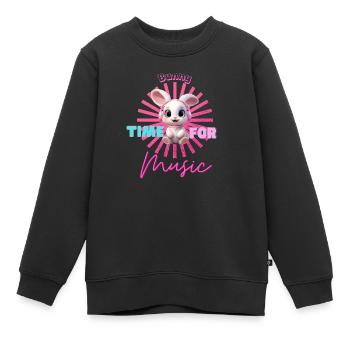 BUNNY - Time for Music Design - Colorful - Kids Premium Organic Sweatshirt - black - Front - AI Model Kid Female (0cm)