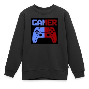 Gamer Controller - Kids Premium Organic Sweatshirt - black - Front - AI Model Kid Female (0cm)