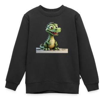 Drachen gibt’s nur in der Sagenwelt und Phantasie - Kinder Premium Organic Sweatshirt - Schwarz - Vorne - AI Model Kid Female (0cm)