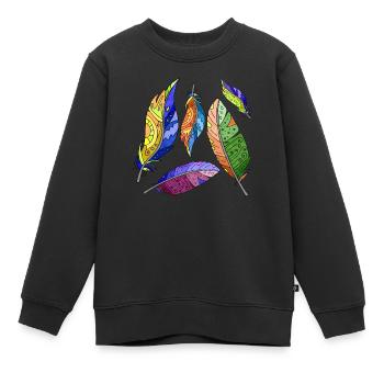 Stylo - Sweat Premium enfant bio - noir - Devant - AI Model Kid Female (0cm)