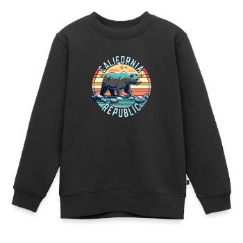 République de Californie Rétro - Sweat Premium enfant bio - noir - Devant - AI Model Kid Female (0cm)