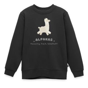 Alpakas - frech und flauschig - Kinder Premium Organic Sweatshirt - Schwarz - Vorne - AI Model Kid Female (0cm)