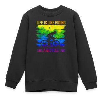 Fahrrad Fahrrad Fahrrad Lifestyle Gesunder Verkehr - Kinder Premium Organic Sweatshirt - Schwarz - Vorne - AI Model Kid Female (0cm)