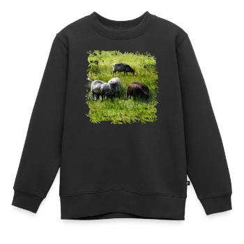 Les Heidschnucken sont de bons mangeoires - Sweat Premium enfant bio - noir - Devant - AI Model Kid Female (0cm)
