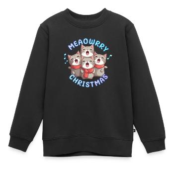 Les chatons de Noël chantent des chants de Noël - Sweat Premium enfant bio - noir - Devant - AI Model Kid Female (0cm)
