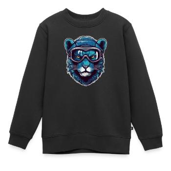 Panther Winterferien - Kinder Premium Organic Sweatshirt - Schwarz - Vorne - AI Model Kid Female (0cm)