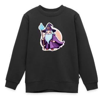 Cute wizard 01 - Kids Premium Organic Sweatshirt - black - Front - AI Model Kid Female (0cm)