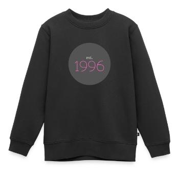 est. 1996, Birthday, Date, 90s, Year - Kids Premium Organic Sweatshirt - black - Front - AI Model Kid Female (0cm)