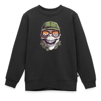 Tyrannosaurus Rex Brille - Kinder Premium Organic Sweatshirt - Schwarz - Vorne - AI Model Kid Female (0cm)
