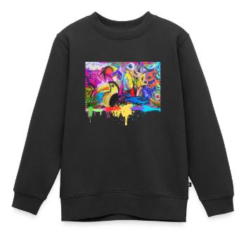 Graffiti Street Art T-Shirt - Sweat Premium enfant bio - noir - Devant - AI Model Kid Female (0cm)