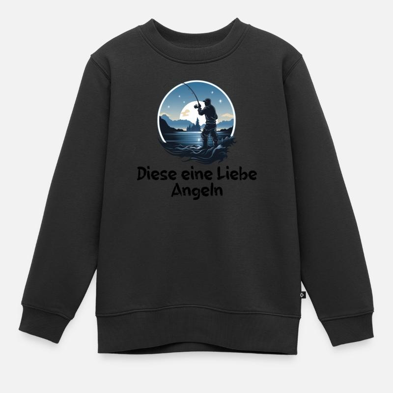 Celui-ci aime la pêche, la pêche, le pêcheur, le pêcheur - Sweat Premium enfant bio - noir
