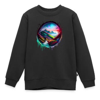 Hiking Mountains Mountain Hiking Mountain Hiking Hiking - Kids Premium Organic Sweatshirt - black - Front - AI Model Kid Female (0cm)