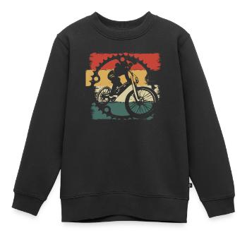 Vélo vintage - Sweat Premium enfant bio - noir - Devant - AI Model Kid Female (0cm)