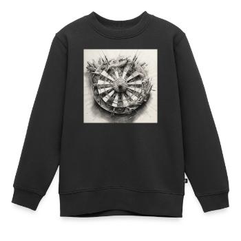 Dartboard Winkinger Schild - Kinder Premium Organic Sweatshirt - Schwarz - Vorne - AI Model Kid Female (0cm)