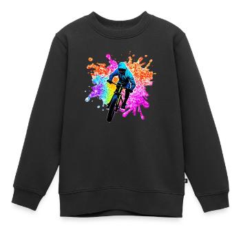 Radfahrer Radeln Fahrradfahrer Radfahren Fahrrad - Kinder Premium Organic Sweatshirt - Schwarz - Vorne - AI Model Kid Female (0cm)