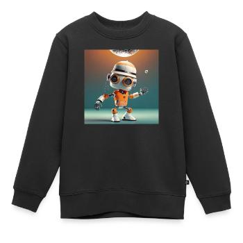 Roboter tanzt auf einer Party - Kinder Premium Organic Sweatshirt - Schwarz - Vorne - AI Model Kid Female (0cm)
